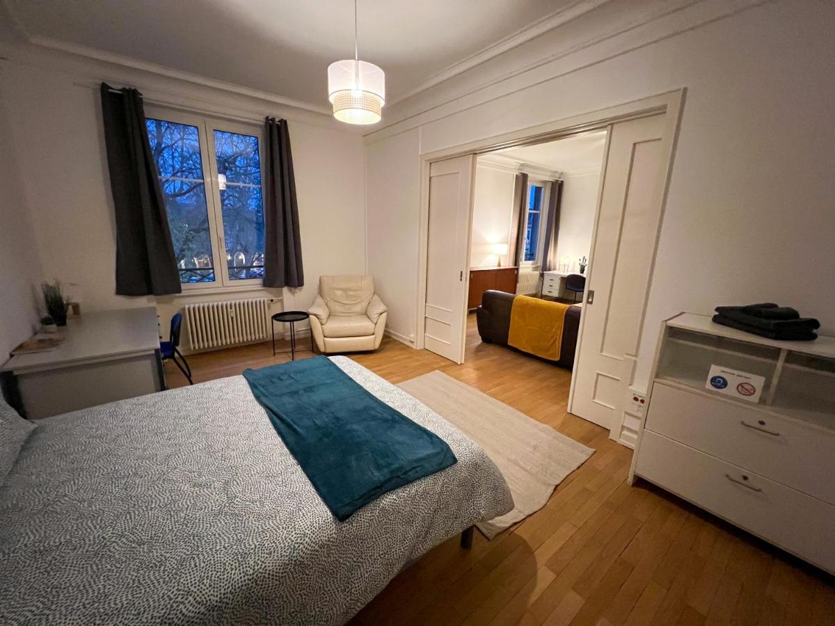 Chambres Privees -Private Room- Dans Un Spacieux Appartement - 100M2 Centre Proche Gare Mulhouse Luaran gambar